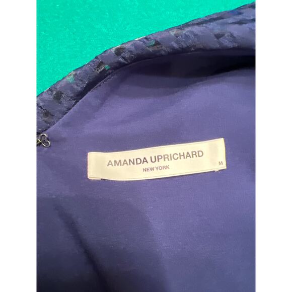 Amanda Uprichard Vanderbilt Ruffled One-Shoulder Mini Dress Navy Size S Rare - Picture 5 of 5